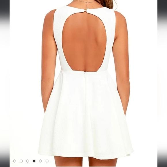 Lulu's Gal About Town White Skater Dress - Picture 4 of 10